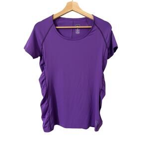 REI Womens Purple Crew Neck Short Sleeve Athletic Workout Shirt Size Small‎